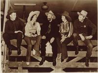 Basement of Madison Sq. Garden 1939,L-R Bill,Marge[sic],Pack Saddle Ben,Alice, Turk, the Greenough