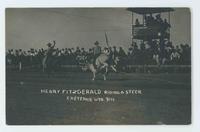 Henry Fitzgerald riding a steer, Cheyenne, Wyo. 9111