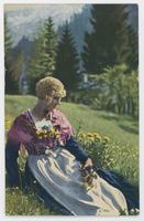 [Woman in traditional Bavarian clothing]