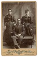 [cabinet card portrait of a man and 2 women]
