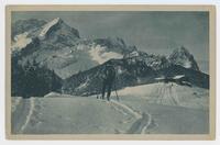 Eckbauer bei Partenkirchen (1239 m.) geg. Alpspitze, Zugspitze u. Waxenstein