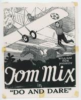 [Poster:  Mix holding on wing of plane with horse beneath him from "Do and Dare"]