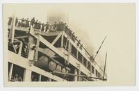 [Unidentified ocean liner at wharf]
