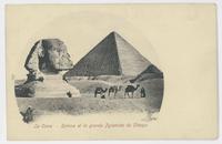 Le Caire--Sphinx et la Grande Pyramide de Cheops