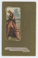 [Unmarked postcards depicting cowboys and cowgirls in color]