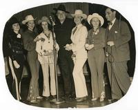 Mary, Iler, Polly Burson, Nancy Bragg, Bernice Dorsey, Mary Parks, with Babe Ruth, in Tulsa, Oklahoma