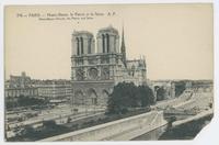 Paris--Notre-Dame, le parvis et la Seine