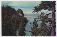 Cave Rock and 'The Cross of Mt. Tallac' in the background