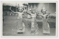 [Three girls dancing in Balinese costume]