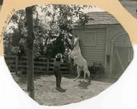 Polly Burson and white horse