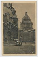 Side door of St. Etienne du Mont Church and Pantheon Dome