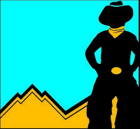 Ray Corrigan, John Wayne and a "fill-in" sidekick, Raymond Hatton in "Wyoming Outlaw"
