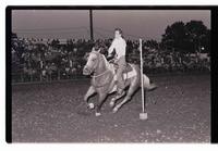 Unidentified rider in Pole bending event