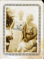 [Young girl and older woman with writing on back "Lula Joe Bill Oden"]