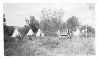 July 1928 teepees and wagon camp at Lodge Grass