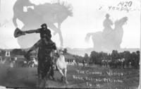 [double exposure] The Cowboys Vision, Babe Crovrsier on General Pershing, 1920 Yampa, Colo