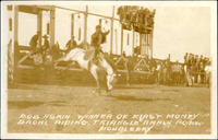 Bob Askin Winner of First Money Bronc Riding, Triangle Ranch Rodeo