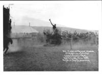 Charley Palmer winning 1st money on "Speck" Grand County Fair, Kremmling, CO., 1916