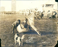 Ed Wright and Mule The Round-Up Dewey, Okla, about 1917-18