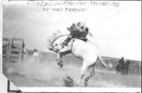Frank Hickens on General Pershing, Meeker, 1923, he was thrown