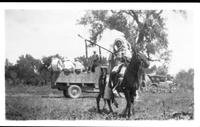 July 1928 Chief White Arm + Native American Orchestra in Parade Lodge Grass Rodeo