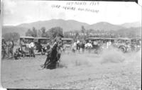 Rube Squire on Monday, 1st in stake race, Steamboat Springs, 1919