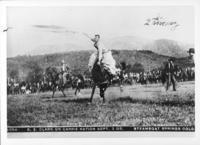 E. E. Clark on "Carrie Nation" Sept 3, 1909 Steamboat Springs, Colo, 2nd money