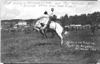 Clarence Decker on Gen. Pershing, Mt. Harris 1921, 1st money, thrown a split second after gun fired