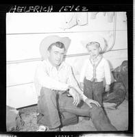 Pete Crump & son Pat  posed