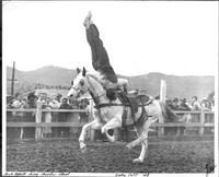 Buck Abbott doing a Shoulder Stand Yreka, Calif '48