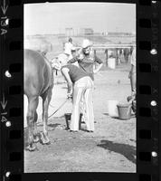 Unidentified group with horses