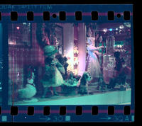 Christmas dolls in store window