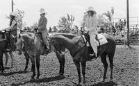 Unidentified group Cowgirls on horseback