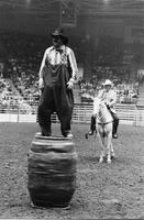 Rodeo clown Gary Parli Bull fighting