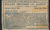 Miller Brothers 101 Ranch Marland (Bliss), Okla  Feb 19, 1926 sent to Verna Miller