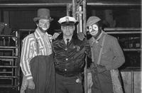 Unidentified Rodeo clowns & "Rocky the Cop"