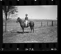 Unidentified Cowgirl on horsesback