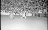 Unidentified Rodeo clown Bull fighting [Possibly Tommy Sheffield]