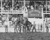 [Cowboy saddle bronc riding]