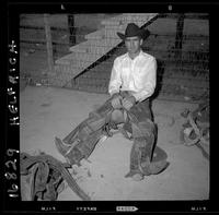 Marty Wood testing sturrups on saddle