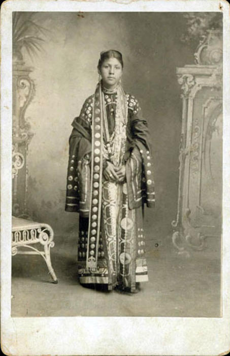 Kansas Potawatomi woman in elaborate traditional clothing | Digital ...