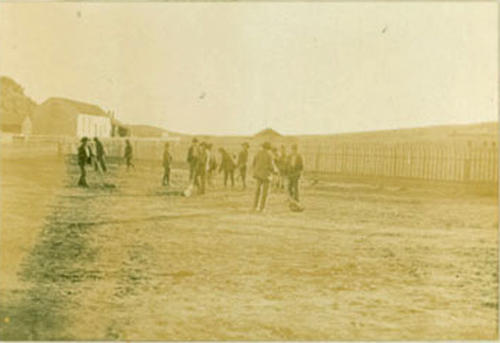 Navajo School Boys, Sweeping the Street, Navajo Agency Boarding School ...